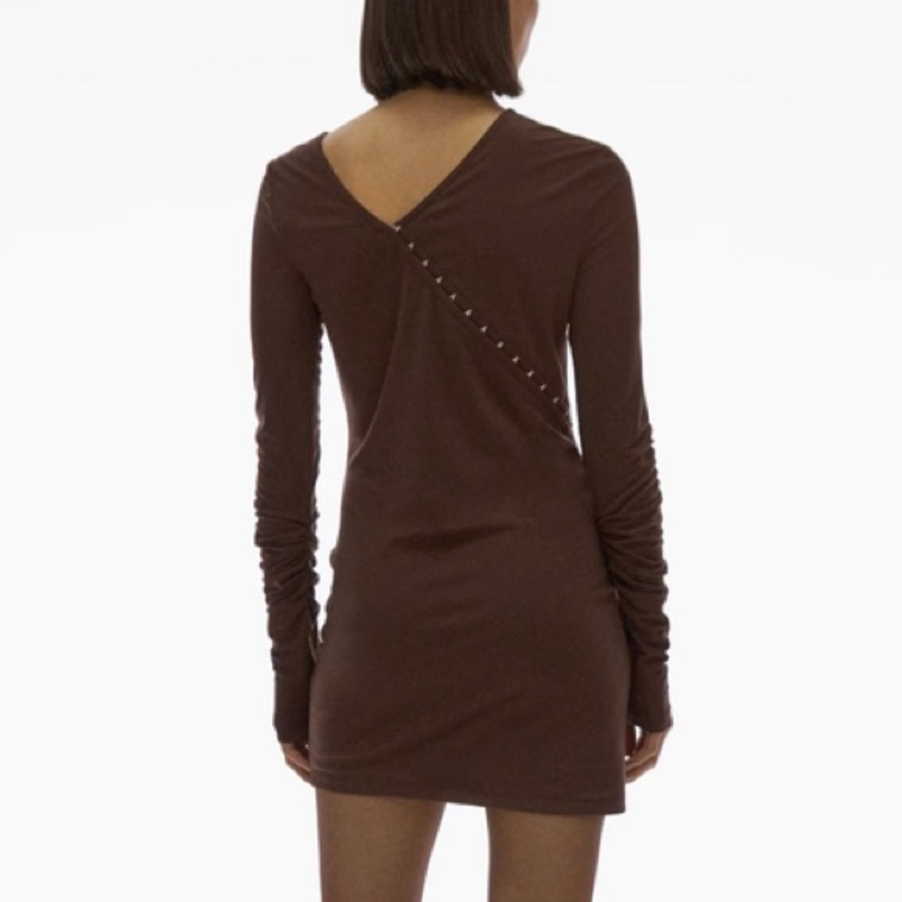 HELMUT LANG ASYMMETRIC LONG SLEEVE DRESS